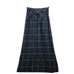 COSCOS CHECK ロング丈スカート / CHECK スカート 25インチ ウール ブレンドのサムネイル