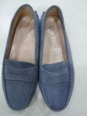 TOD'S トッズ ローファー ブルー 型押しレザー 39 - メルカリ