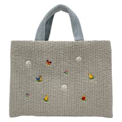 FELLER×ピオヌンナル刺繍トートバッグ グレー - メルカリ