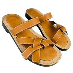 未使用。LOEWE ロエペ ブラック レザー サンダル 36 - メルカリ