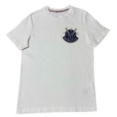 モンクレール 刺繍 ロゴ ワッペン S Tシャツ ホワイト 白 4S475 
