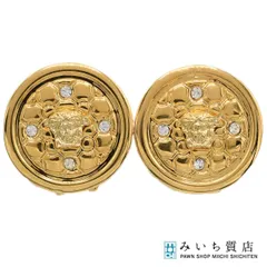 GIANNI VERSACE ヴェルサーチ イヤリング メデューサ GP ラインストーン ゴールドカラー アクセサリー 約18.5g 箱 H24183のサムネイル