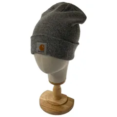 【中古】　Carhartt　ニット帽　ビーニー　帽子　無地　リブ編み　ハイゲージ　ワンポイント　アメカジ　グッズ　古着　/4111