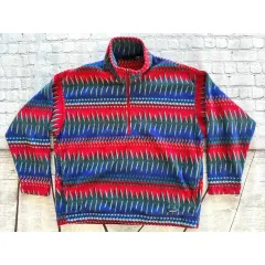90s patagonia Synchilla（シンチラ） スナップ-T aztec(アズテック) レッド/ブルー/グリーン USA