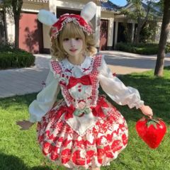 ☆ BABY 真紅 リボン×レース JSK 甘ロリ 姫系 ジャンパースカート ☆ BABY 真紅 リボン×レース JSK 甘ロリ 姫系 ジャンパースカート