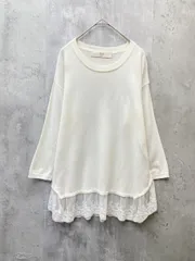 tocco closet トッコクローゼット レース切り替え プルオーバーニット きれいめ 上品 フェミニンsizeM/ホワイト ■◇ レディース