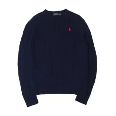 ポロラルフローレン ネイビー コットン ケーブル ニット セーター