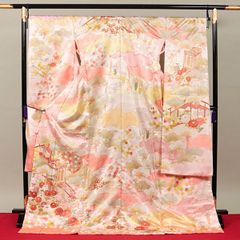 京手描き友禅 振袖 仮絵羽 王朝花車 一点物 未仕立て 成人式 京都 本物 