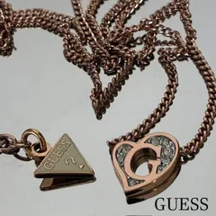 GUESS ゲス ネックレス ピンクゴールド ハート イニシャルG ロゴ ラインストーンのサムネイル