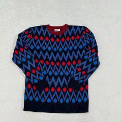BOB ボブ カシミヤ アルパカ ドット クルーネック ニット ネイビー 
