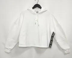 【230073】PUMA プーマ  長袖パーカー　アウター　クロップド丈　フーディー　コットン　ロゴ　M  ・ ホワイト