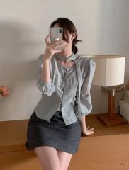 幾何学模様 半袖ニット ホワイト エイココンドウ エターナリーブレイズ 