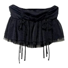 theredthread S flow frill skirt bk gry S - メルカリ