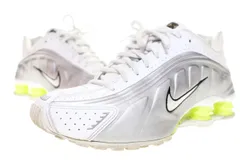 ナイキ NIKE WMNS SHOX R4 WHITE SILVER 25cm ウィメンズ ショックス スニーカー ローカット ホワイト シルバー 【ブランド古着ベクトル】【中古】▲■260508