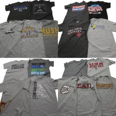 古着卸 まとめ売り グレー Tシャツ 18枚セット ( メンズ S/M ) 英文字プリント ワンポイント 無地 中古 古着 NE6980