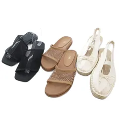 ザラ ZARA 3点セット サンダル シューズ 37 39 白 ホワイト ベージュ 黒 ブラック /AE