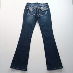 美品✨ ミスミー デニムパンツ ストレッチ フレア ビジュー 27 - メルカリ