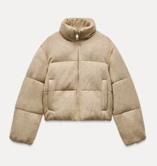 ZARA ドット柄キルティングアノラック 白 アウター xs - メルカリ