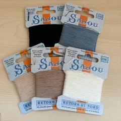 Sajou 刺繍糸｜フランス手芸糸 コットン刺繍糸 20m カード巻き　５色セット