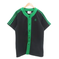 アディダスオリジナルス adidas originals タグ付き アディカラー クラシックス+ 半袖シャツ M 黒 緑 /UO