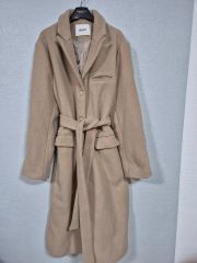 ROPE ロングコートコート【38】ウールカシミヤ混 ゴールド金具 Aライン 