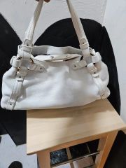BOTTEGA VENETA□キャンバス×レザー トートバッグ□オフホワイト×茶