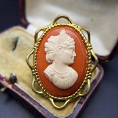 Nuovo CAMEO ブローチ &ペンダントトップ 貴婦人と小鳥 - メルカリ