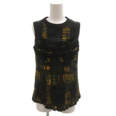 プラダ PRADA カットソー ブラウス ノースリーブ チェック フリル 