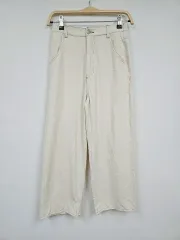 1+1 アイボリー コットン ワイドパンツ M