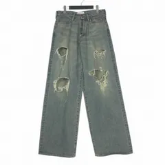 シュガーヒル SUGARHILL DAMAGED MODERN DENIM PANTS WIDE CUT ダメージ加工デニムパンツ ジーンズ 32 インディゴ 25880409