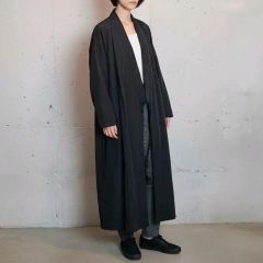 ヂェン先生の日常着 へちまえりロングコート 黒色 - メルカリ