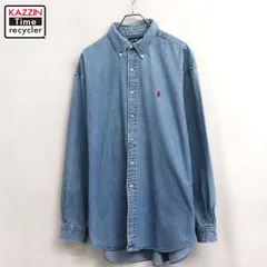 90s vintage RALPH LAUREN ボタンダウン 長袖シャツ メンズ 表記XLサイズ