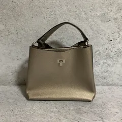 GUSCIO グッシオ ワンハンドル スクエア ハンドバッグ シャンパン □□☆のサムネイル