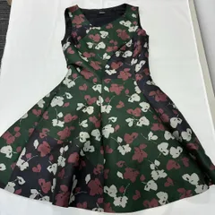 【ER263】NS329　MAX&CO　マックス＆コー　花柄　ワンピース　ブラック×グリーン　ｘｓのサムネイル