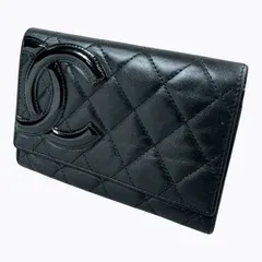 ❤正規品美品❤CHANELシャネル カンボンライン 長財布 □CHANEL シャネル□カンボンライン□長財布□黒x黒xピンク｜寝屋川に
