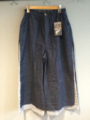 ピンクハウス ドロワーズ ワイド パンツ ピコフリル 綿 総ゴム 黒