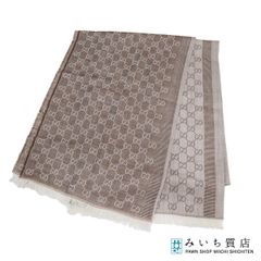 ストール GUCCI グッチ GGジャガード ショール グレー マルチカラー