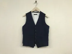 本物トゥモローランドTOMORROWLANDウールカシミヤジレベストメンズサーフアメカジミリタリーストリートスケーターワークビジネススーツモードゴルフドレスバイカー紺ネイビー44Sのサムネイル
