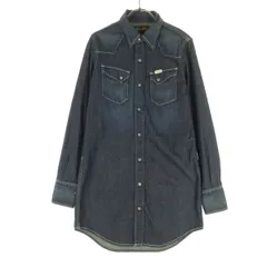 Wrangler ラングラー 長袖 デニム ウエスタンシャツ M ブルー系 膝丈 レディース 古着のサムネイル