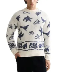スコッチアンドソーダ メンズ アウター ニット・セーター Scotch Soda Jacquard Extra Dropped Shoulder Sweater Eggnogのサムネイル