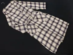 Lee リー チェック ロング ガウン カーディガン sizeF/オフホワイトｘ紺 ■◇ レディースのサムネイル