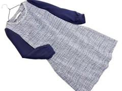 tocco closet トッコクローゼット パールビーズ Aライン ワンピース sizeM L/紺 ■◇ レディースのサムネイル