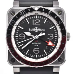 ベル＆ロス Bell＆Ross BR03-93-S アビエーション SS/ラバー ブラック 自動巻き メンズ 美品 箱・保証書付き 腕時計 G#147591のサムネイル