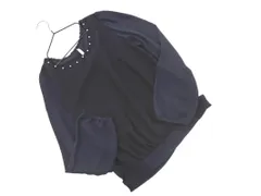 Swingle スウィングル シアー レース ブラウス シャツ sizeS/紺 ■◇ レディースのサムネイル
