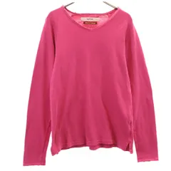 KAPITAL キャピタル 日本製 長袖 Vネック カットソー 1 ピンク トップス レディース 古着