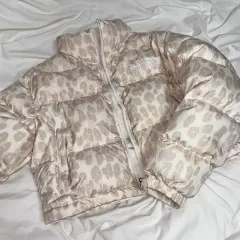 THE NORTH FACE ザノースフェイス レオパード ヌプシ ショートダウン (海外モデル) シルバーグレー Sのサムネイル