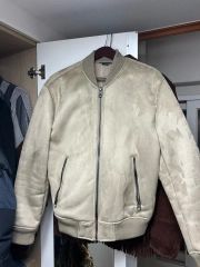 グレー スエード 短丈レザージャケット 内ボア - メルカリ