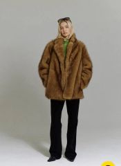 moussy ファーコート ブラウン ミチちゃん着用 - メルカリ