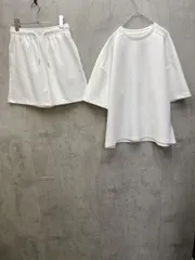 ZARA ザラ インターロック素材半袖スウェットシャツ/バミューダショーツ sizeM/S/白 ■◇ レディース