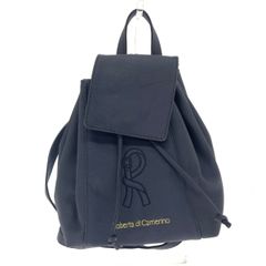 美品】ロベルタディカメリーノ ナイロン×レザー リュック ネイビー R